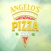Fresh Hot Pizza Cafe Restaurant aanpassen Raamsticker (Vel 3)