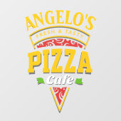 Fresh Hot Pizza Cafe Restaurant aanpassen Raamsticker (Vel)