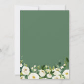 Fresh Ivory White Green Waterverf Floral Wedding Kaart (Achterkant)