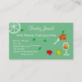 Fresh Juice Shop Name Card Jewel Visitekaartje