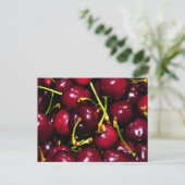 Fresh Juicy Cherries with Water Drops Briefkaart (Staand voorkant)