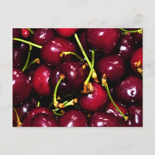 Fresh Juicy Cherries with Water Drops Briefkaart (Voorkant)