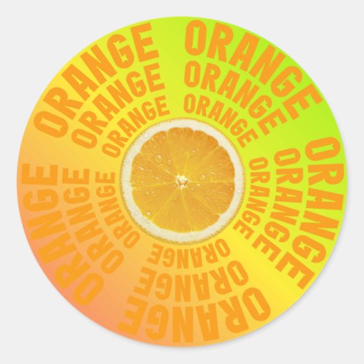 Fresh & Juicy Orange slice Typography Sticker (Voorkant)