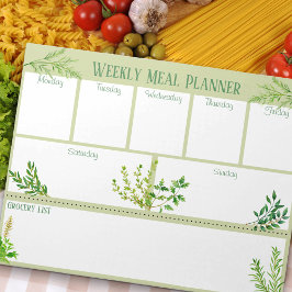 Fresh Kitchen Herbs - Green Weekly Meal Planner Notitieblok