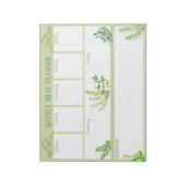 Fresh Kitchen Herbs - Green Weekly Meal Planner Notitieblok (Linkerzijde)
