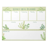 Fresh Kitchen Herbs - Green Weekly Meal Planner Notitieblok (Voorkant)