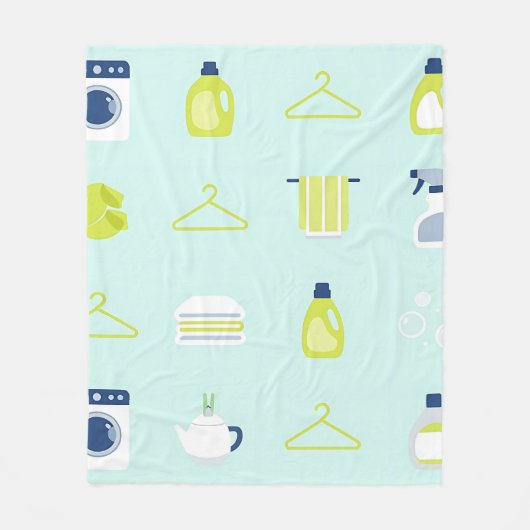 Fresh Laundry Day Pattern Fleece Deken (Voorkant)