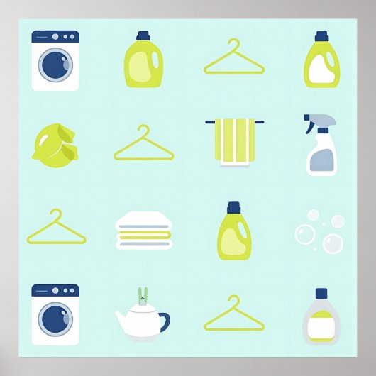 Fresh Laundry Day Pattern Poster (Voorkant)