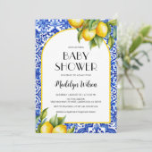 Fresh Lemon Baby shower Invitation Kaart (Staand voorkant)
