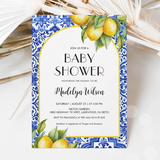 Fresh Lemon Baby shower Invitation Kaart