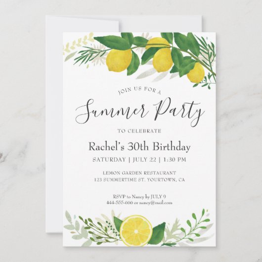 Fresh Lemon Birthday Card 02 Kaart (Voorkant)