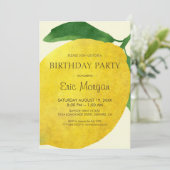 Fresh Lemon Birthday Invitation Kaart (Staand voorkant)