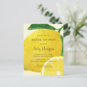 Fresh Lemon Bridal Shower Invitation Briefkaart (Staand voorkant)