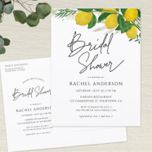 Fresh Lemon Bridal Shower Invitation Briefkaart