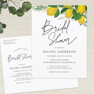 Fresh Lemon Bridal Shower Invitation Briefkaart
