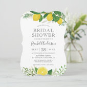 Fresh Lemon Bridal Shower Invitation Card Kaart (Staand voorkant)