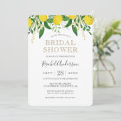 Fresh Lemon Bridal Shower Invitation Card Kaart (Staand voorkant)
