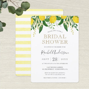 Fresh Lemon Bridal Shower Invitation Card Kaart