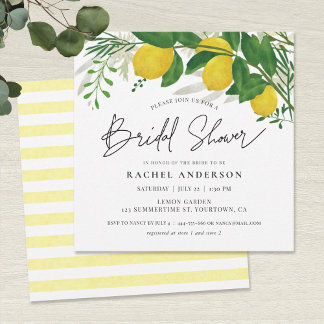 Fresh Lemon Bridal Shower Invitation Card Kaart