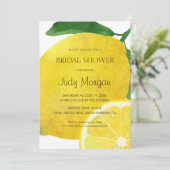 Fresh Lemon Bridal Shower Invitation Card Kaart (Staand voorkant)