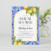 Fresh Lemon Bridal Shower Invitation Kaart (Staand voorkant)