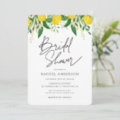 Fresh Lemon Bridal Shower Invitation Kaart (Staand voorkant)