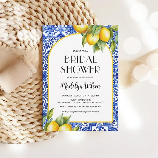 Fresh Lemon Bridal Shower Invitation Kaart