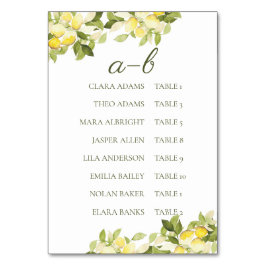 Fresh Lemon Bright Botanical Alphabet Kaart