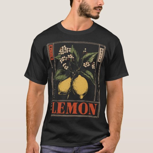 Fresh Lemon Citrus  Botanisch Ontwerp T-shirt (Voorkant)