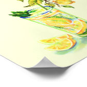 Fresh Lemon Cool Drink Poster - aangepaste tekst (Hoek)