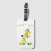 Fresh Lemon Drink Bagagelabel - aangepaste tekst (Voorkant (verticaal))