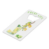 Fresh Lemon Drink Bottle Opener - aangepaste tekst Creditkaart Flessenopener (Achterkant Gekanteld)