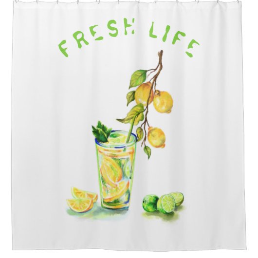 Fresh Lemon Drink Douchegordijn (Voorkant)
