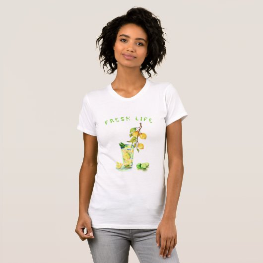 Fresh Lemon Drink Funny T-Shirt - Aangepaste tekst (Voorkant volledig)