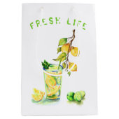 Fresh Lemon Drink Gift Bag - Aangepaste tekst Medium Cadeauzakje (Voorkant)