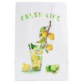 Fresh Lemon Drink Gift Bag - Aangepaste tekst Medium Cadeauzakje (Achterkant)