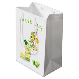 Fresh Lemon Drink Gift Bag - Aangepaste tekst Medium Cadeauzakje