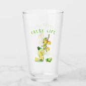 Fresh Lemon Drink Glass - aangepaste tekst Glas (Voorkant)