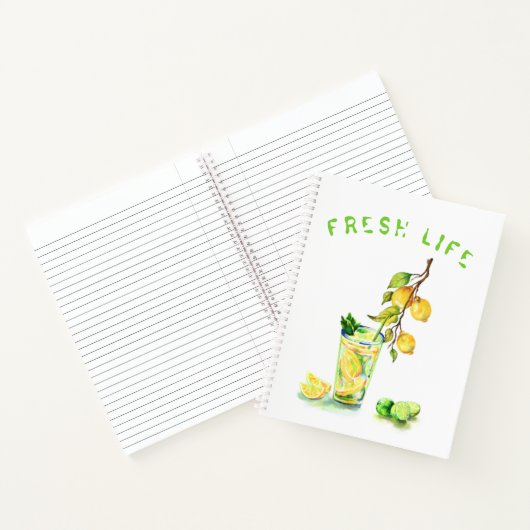 Fresh Lemon Drink Notitieboek - aangepaste tekst (Binnen)