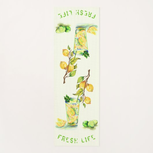 Fresh Lemon Drink Yoga Mat - Aangepaste tekst (Voorkant)