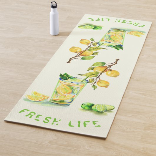 Fresh Lemon Drink Yoga Mat - Aangepaste tekst (In situ)