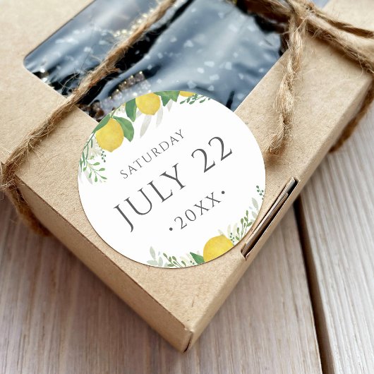 Fresh Lemon en Date Classic Round Ronde Sticker
