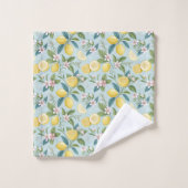 Fresh Lemon Floral Botanical Pattern  Bad Handdoek (Wasdoekje)