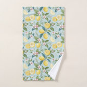 Fresh Lemon Floral Botanical Pattern  Bad Handdoek (Handdoek)