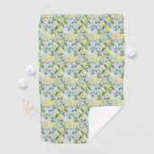 Fresh Lemon Floral Botanical Pattern  Golfhanddoek (Insitu)