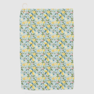 Fresh Lemon Floral Botanical Pattern  Golfhanddoek