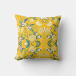 Fresh Lemon Floral Botanical Pattern  Kussen
