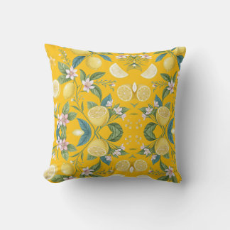 Fresh Lemon Floral Botanical Pattern  Kussen