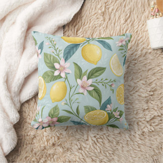 Fresh Lemon Floral Botanical Pattern  Kussen