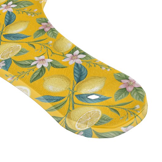 Fresh Lemon Floral Botanical Pattern  Snijplank (Hoek)